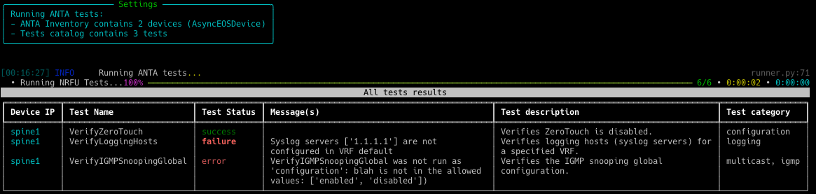 anta nrfu table filter_host_output