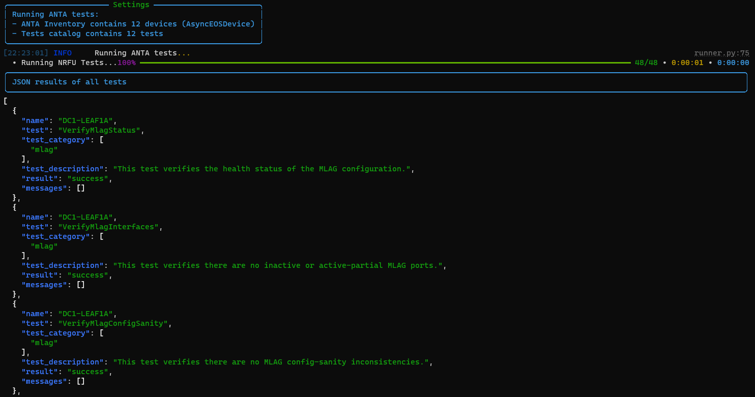 anta nrfu json results